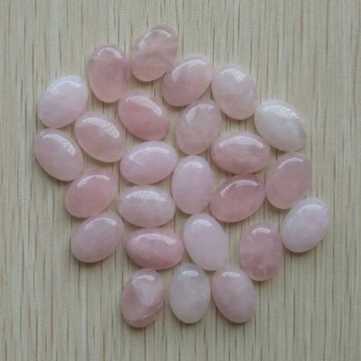 Wholesale 30pcs/lot Natural Rose Quartz Stone Oval CAB CABOCHON Beads 13x18mm - Image 1 of 4
