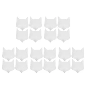 20 pcs Cat Blank Mask: Blank White Face Painted DIY Masks Animal Cosplay Dress - Zdjęcie 1 z 12