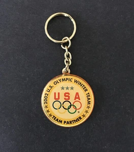 Vintage Keychain U.S. OLYMPIC WINTER TEAM 2002 Key Ring Fob Team Partner - Picture 1 of 6
