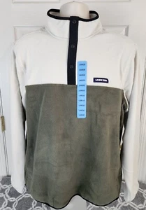 NWT NEW Land's End Men's L 42-44 Color Block Long Sleeve Fleece Pullover Jacket - Picture 1 of 6