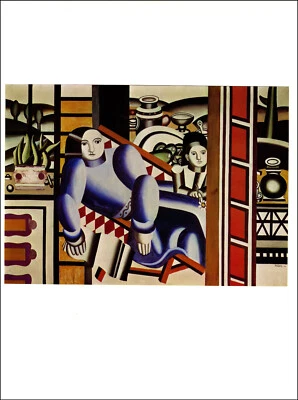 Pintura en placa de bellas artes Fernand Leger 1976 impresión vintage madre e hijo 1922 Foto 1 de 3