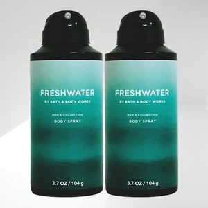 2 New! BATH & BODY WORKS FRESHWATER MEN’S COLLECTION BODY SPRAY MIST 3.7 OZ - Picture 1 of 5