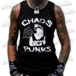 CHAOS PUNKS Tank Top Neu S-3XL Wifebeater Punkshirt Punk Punkrock Chaot Anarchy - Picture 1 of 3