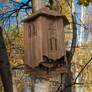 Wooden Bat House Large Wooden Castle Bat Outside Bat Box fr Outdoor Bat Shelter - Picture 1 of 9