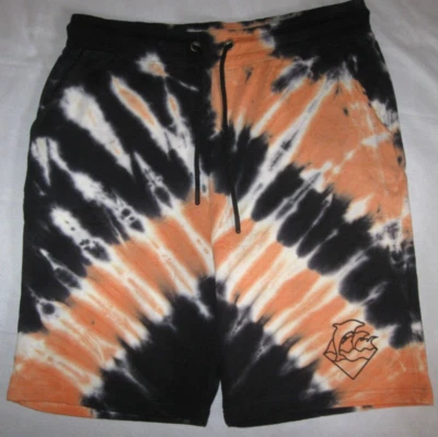 РОЗОВЫЙ ДЕЛЬФИН Tye краситель шорты волны сценарий мужской XL флис пот шорты оранжевый - Изображение 1 из 4