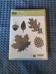 Stampin' UP! WONDERFALL Stamp Set USED Leaves Acorn Alphabet  128087 - Picture 1 of 4