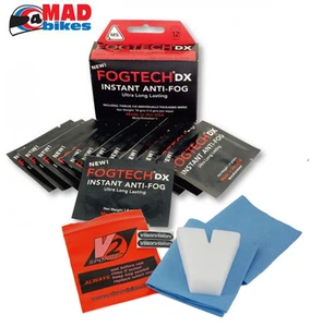 Nuevas viseras y gafas FOGTECH DX solución antiniebla de mayor duración para motocicleta x 12 - Imagen 1 de 2