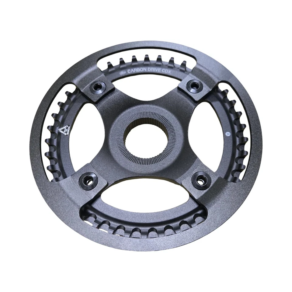 盖茨碳 CDX 驱动器 42T 4 螺栓禧玛诺阶梯皮带传动齿轮环合金黑色 — 第 1/4 张图片