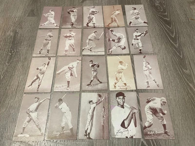Lote de 20 tarjetas de béisbol antiguas de exhibición Ralph Kiner Larry Doby Lou Boudreau Foto 1 de 4