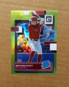 Bryson Stott 2022 Donruss Optic Lime Green Rated Rookie Prizm #134 Philadelphia - Picture 1 of 2