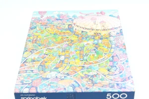 Springbok Super Dome Sunday Puzzle  500 Pieces Gift 1977 Verticalville City Busy - Picture 1 of 3