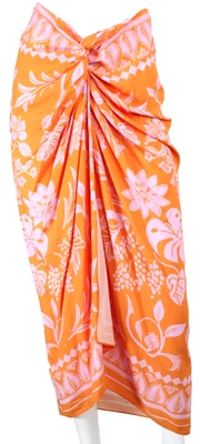 Falda envolvente ANDRES OTALORA naranja y rosa claro estampado floral pareo 4 Foto 1 de 4