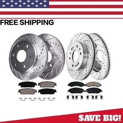 Pastilhas de freio rotores dianteiros + traseiros perfurados para Chevrolet Avalanche Cadillac Escalade* - Imagem 1 de 4