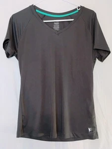 Danskin Now lockeres dunkelgraues Kurzarm-Top L (12/14) 100 % Polyester - Bild 1 von 5