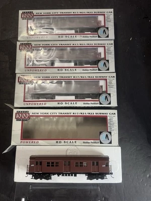Proto 1000 Series Ho Scale-Juego de 4 vagones de metro de tránsito marrón de la ciudad de Nueva York Foto 1 de 4
