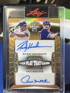 Rickey Henderson & Paul Monitor Autograph 2024 Leaf Breakers Bowl Gold 2/2 💥 - Picture 1 of 2