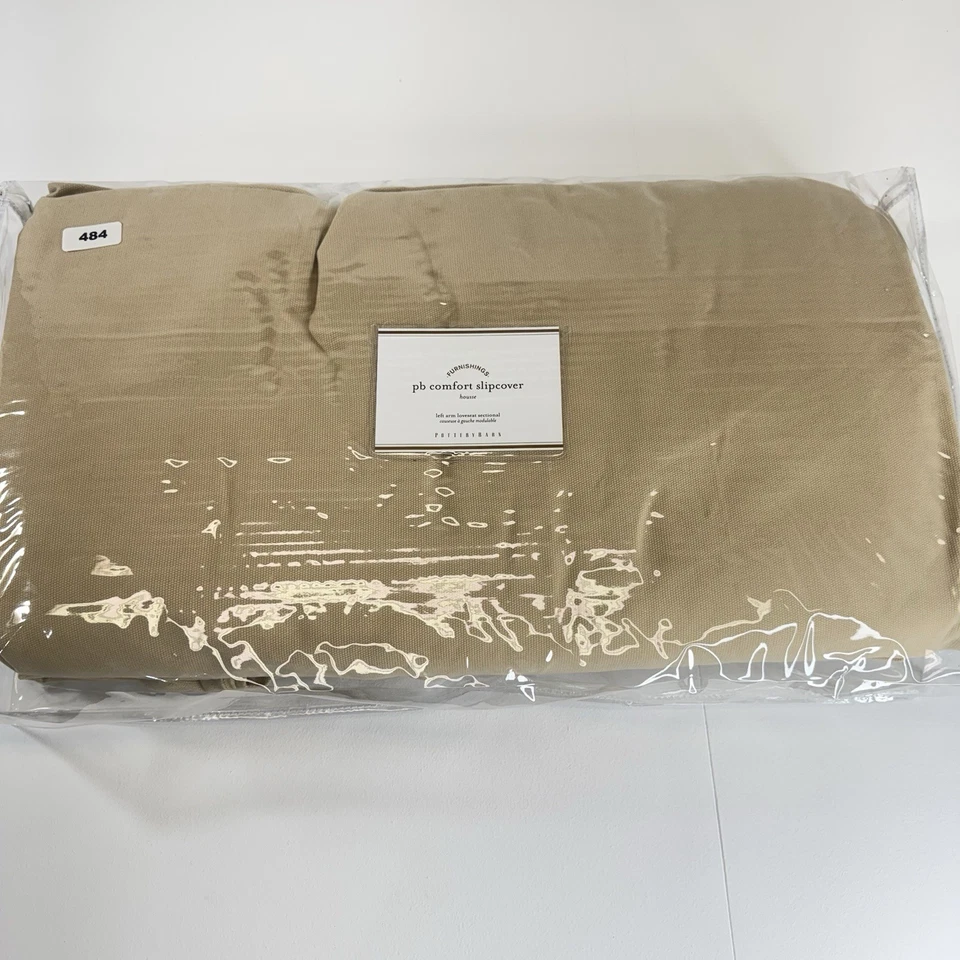 Funda protectora Pottery Barn brazo izquierdo sofá seccional PB cómoda beige oscuro HNY Foto 1 de 4