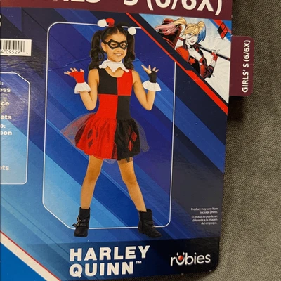 Niñas DC Superhéroe Harley Quinn Halloween Disfraz Rubíes Talla S 6/6X NUEVO Foto 1 de 4