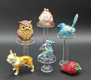 NEU - Schmuck emaillierte Mini Schmuckschatullen - verschiedene, Sie wählen - 2+ Zoll groß - Bild 1 von 24