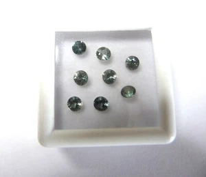 8 Round 3.4-3.5mm Sea Green Sapphires 1.60cts combined Natural and Clean VVS1 - Picture 1 of 7
