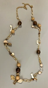 Vintage Single Strand Beaded Dangler & Charm Necklace From Estate 19 in - Picture 1 of 3