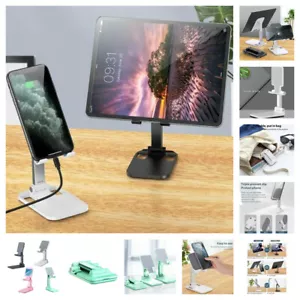 Universal Metal Desk Stand Phone Tablet Holder Adjustable Foldable Portable AU - Picture 1 of 14