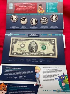 2019 YOUTH & NATIVE AMERICAN COIN & CURRENCY $2 $1 BILL & $1 COIN FREE SHIPPING - Picture 1 of 18