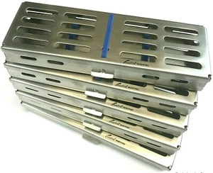 5x Vassoio Cassette Sterilizzazione Chirurgia Dentale 5 Strumenti NATRA Germania - Foto 1 di 3