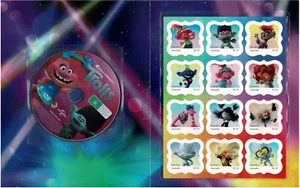 Stamps Australia Trolls World Tour peel stick sheetlet of 12 in POP include DVD - Picture 1 of 2