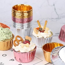 50Pcs in foglio di alluminio CARTA CUP CAKE MUFFIN casi cupcake Wrappers fai da te Baking cups