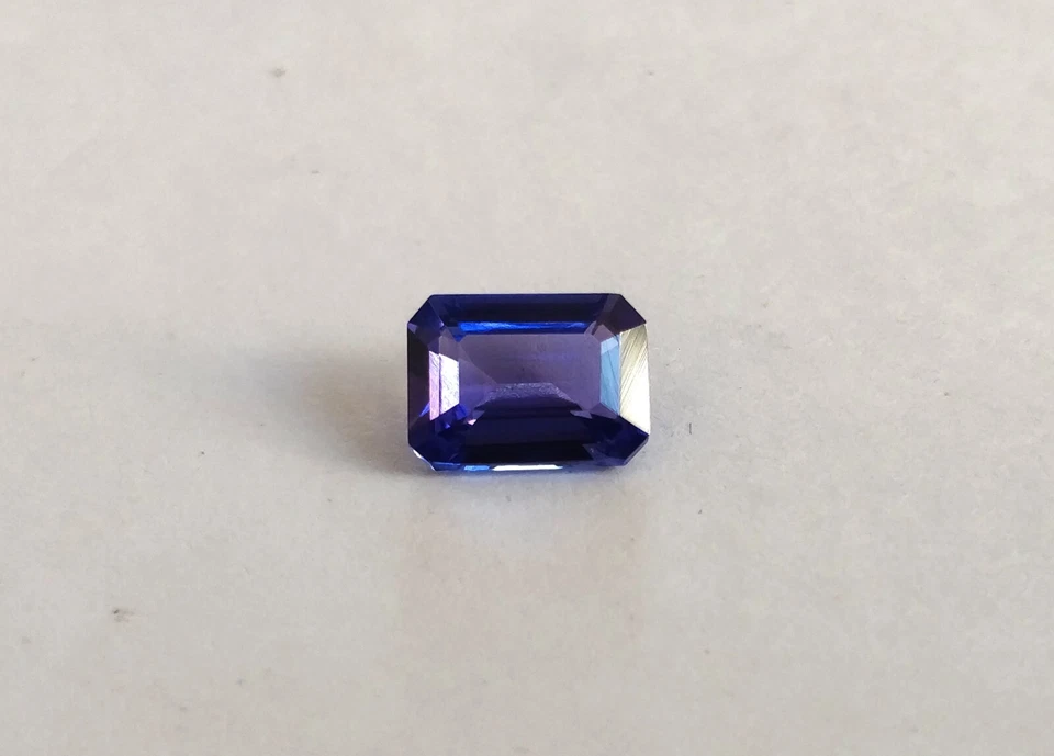 Natural Tanzanite 7x5 mm Emerald cut loupe clean Deep blue loose Tanzanite stone - Image 1 of 4