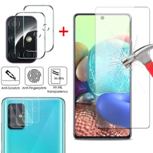 For Samsung Galaxy A71 A51 5G Tempered Glass Screen Protector + Camera Lens Film - Picture 1 of 12