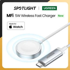 UGREEN MFi Apple Watch Wireless Magnetic Fast Charger 5W USB C For Series 9 8 7 - Picture 1 of 9
