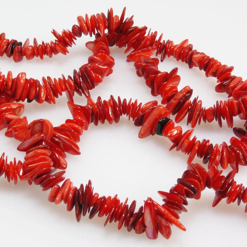 1 Strang Perlmuttperlen ca. 450 St. Muschelperlen 6-16mm rot Perlenstrang - Bild 1 von 1