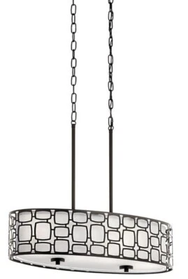 Kichler #0729654 - Luz colgante de tambor de níquel cepillado Sabine 4 luces Foto 1 de 4