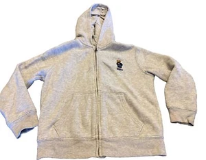 Vintage Polo Teddy Bear Ralph Lauren Sweatshirt Hooded Zip Up Classic Youth S 6 - Picture 1 of 10