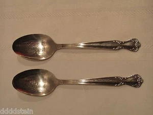 2 VINTAGE ROGERS & BRO VERSTÄRKTE TELLER IST TEELÖFFEL - DAYBREAK ELEGANTE DAME - Bild 1 von 4