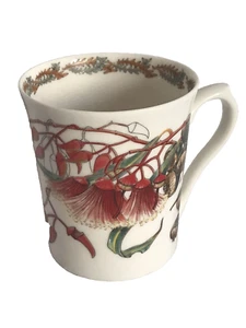 Australian Wild Flower Collection Eucalyptus Mug Red Flowers Green White SM89 - Picture 1 of 16