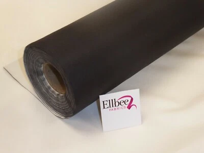 BLACK - THERMAL SUPERSOFT BLACKOUT CURTAIN LINING FABRIC - 54" wide - Image 1 of 4
