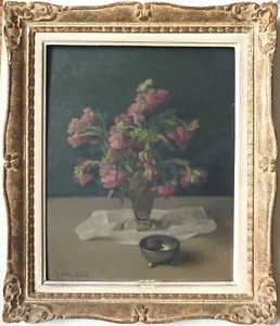 Peinture de Steven-Paul ROBERT (1896-1985) nature morte fleurs Suisse Vevey - Picture 1 of 5