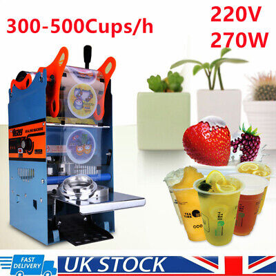 Commercial Use Automatic Electric Bubble Tea Boba Cup Sealer Sealing Machine UK • 90.99£
