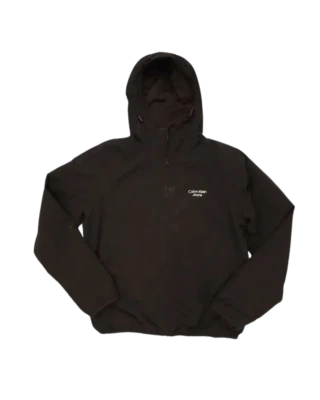 Calvin Klein Jeans black windbreaker with white logo Size S - Imagem 1 de 4
