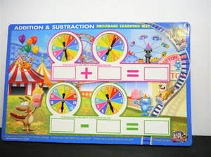 The Smart Dudes Addition & Subtraction Dry Erase Learning Mat 16.5” W x 11” H - Picture 1 of 2