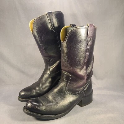 复古牧马人牛仔靴男式 9.5 D 码 M9-5020 圆头美国制造 — 第 1/4 张图片