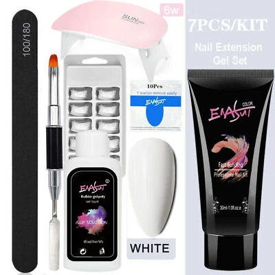 Arte en uñas 7 piezas/Kit de extensión de uñas gel rápido poli UV gel construcción mejora de uñas Foto 1 de 4