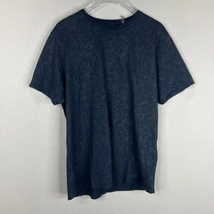 Karl Lagerfeld T-Shirt Mens Medium Black All Over Print Face Graphic Pima Cotton - Picture 1 of 11