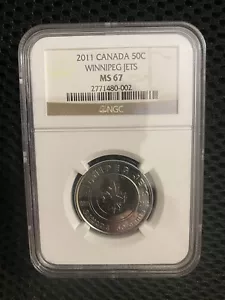 2011 Canada 50C Winnipeg Jets NGC MS67 Ultra Cameo - Picture 1 of 2