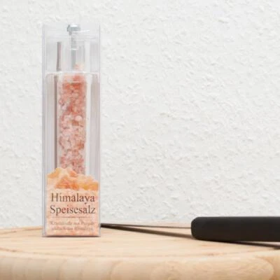 Salzmühle eckig mit 80 g Steinsalz gefüllt Mühle mit Keramik Mahlwerk Speisesalz - Bild 1 von 4