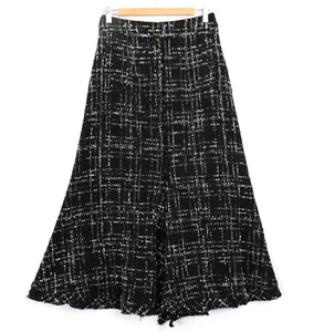 Country Road Womens Maxi Skirt Size 8 Black Gold Tweed Wool Blend Slit - Picture 1 of 14