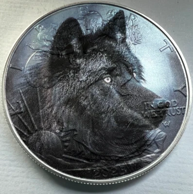 Black Wolf - American Silver Eagle 1oz  .999 Silver Dollar Coin Limited Edition - Image 1 of 4